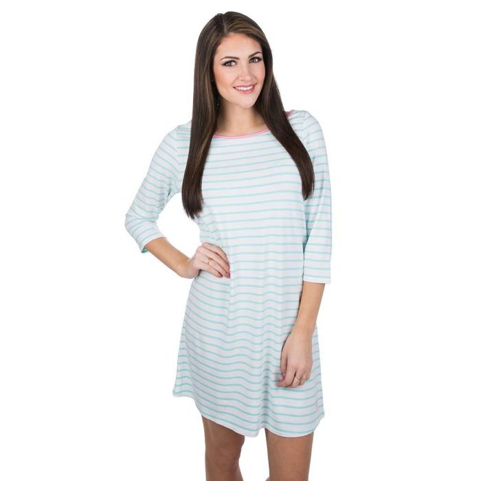The Maggie Dress in Ocean Palm by Lauren James