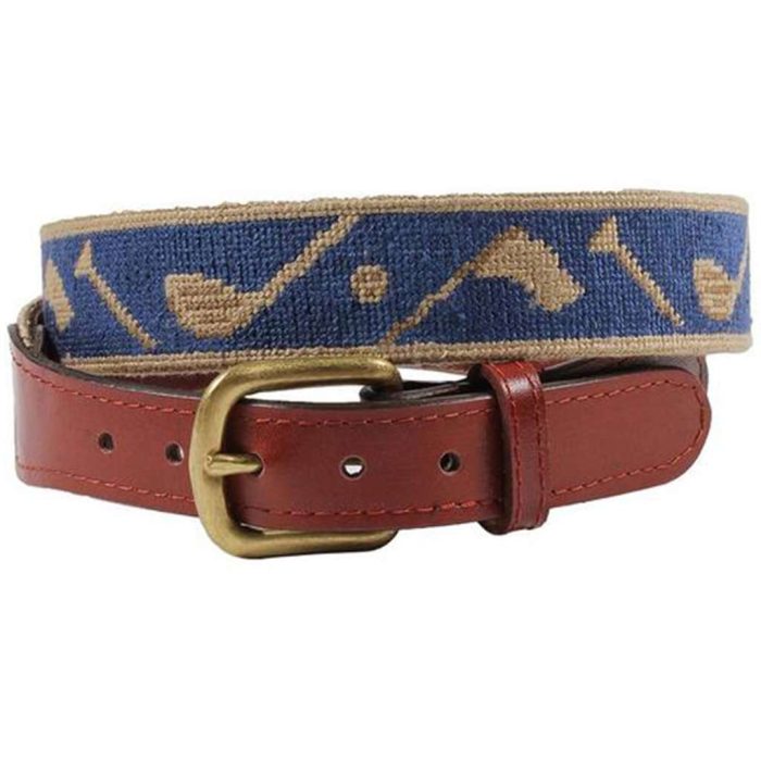 Tee it Up Needlepoint Belt in Classic Navy by Smathers & Branson