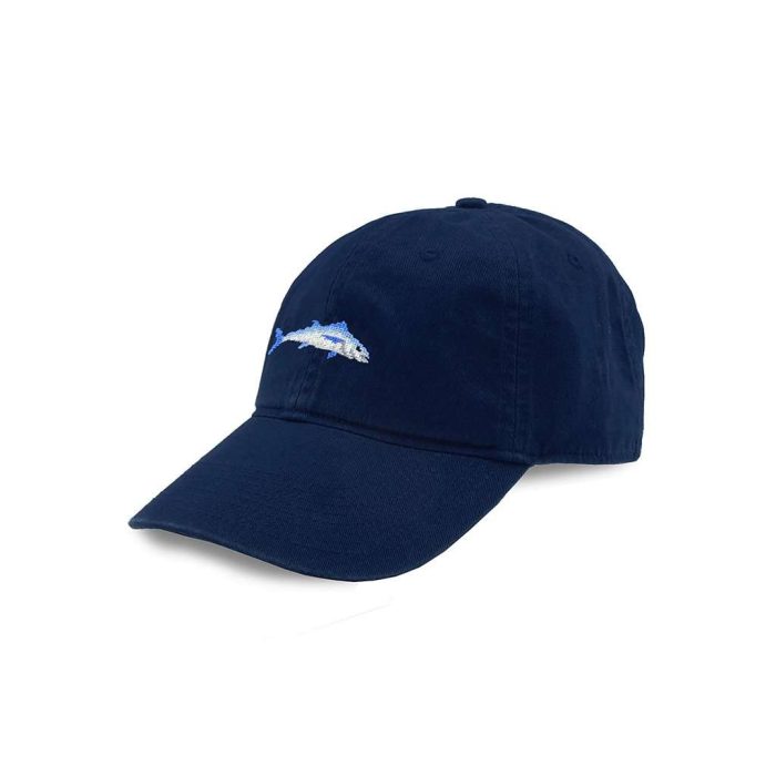 Tuna Needlepoint Hat in Navy by Smathers & Branson