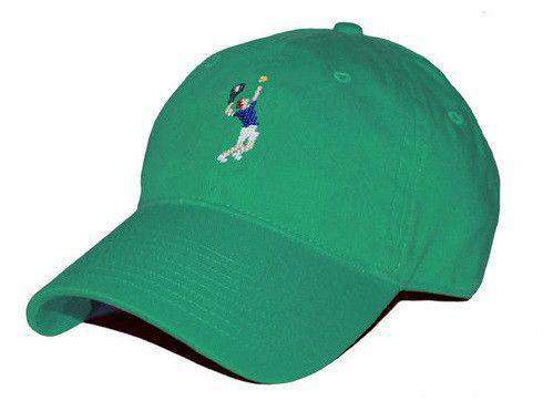 Tennis Player Needlepoint Hat in Kelly Green by Smathers & Branson