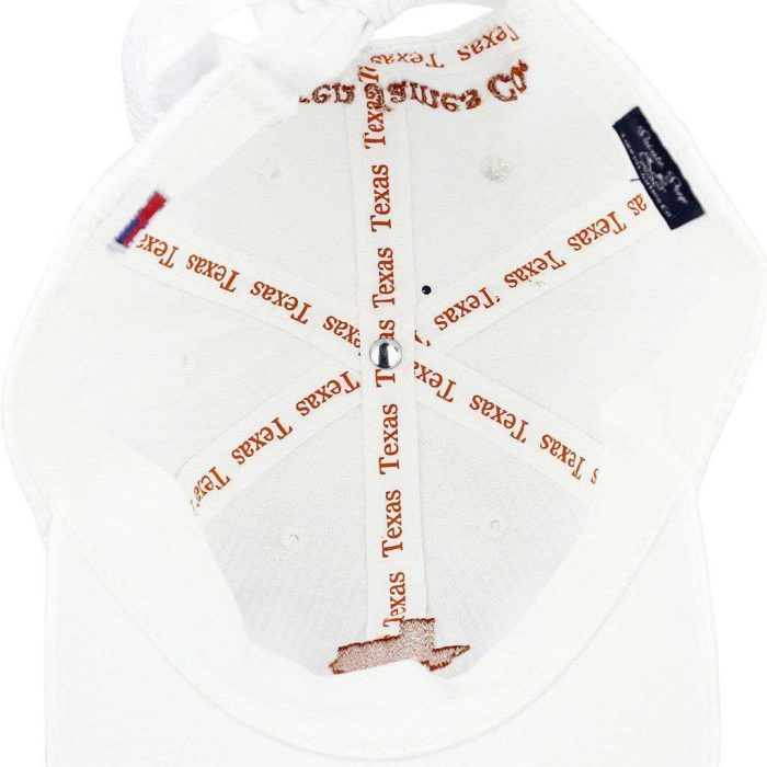 Texas Seersucker Hat in White with Burnt Orange by Lauren James