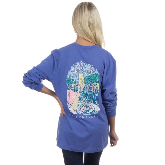 The Sweet Life Brunch Long Sleeve Tee in Violet by Lauren James