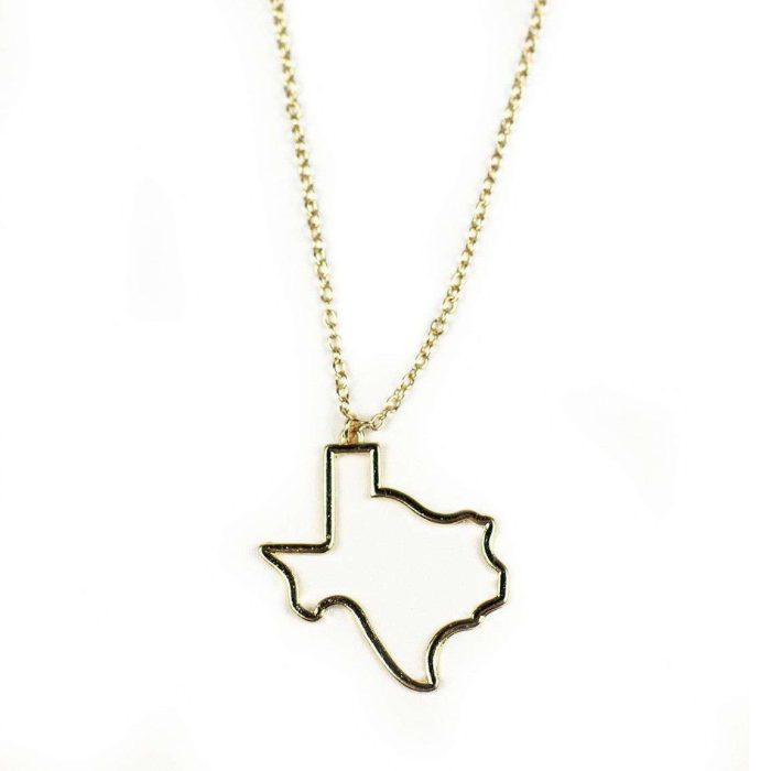 Texas Silhouette Necklace in Gold by Country Club Prep