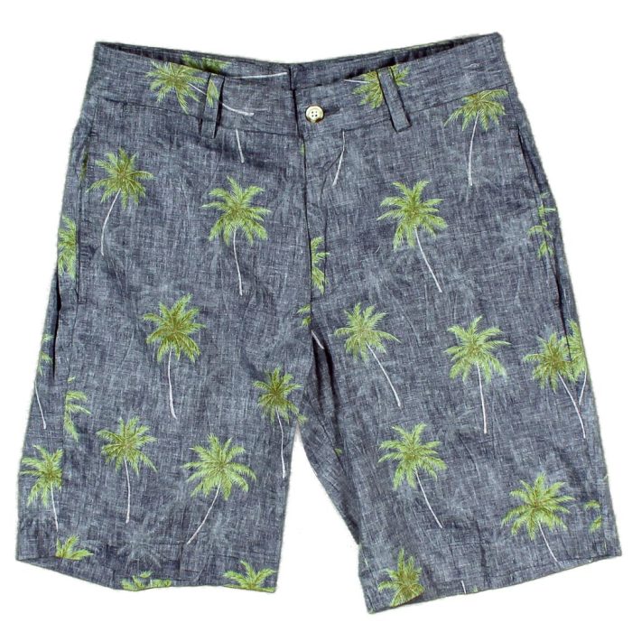 The Social Palm Linen Short in Navy by Country Club Prep