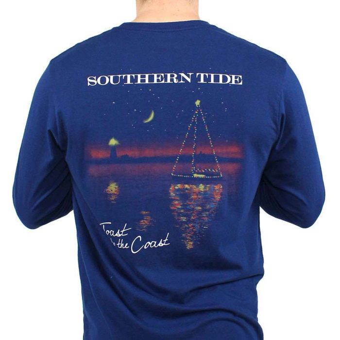 Toast to the Coast Long Sleeve Shirt in Night Sky Navy by Southern Tide