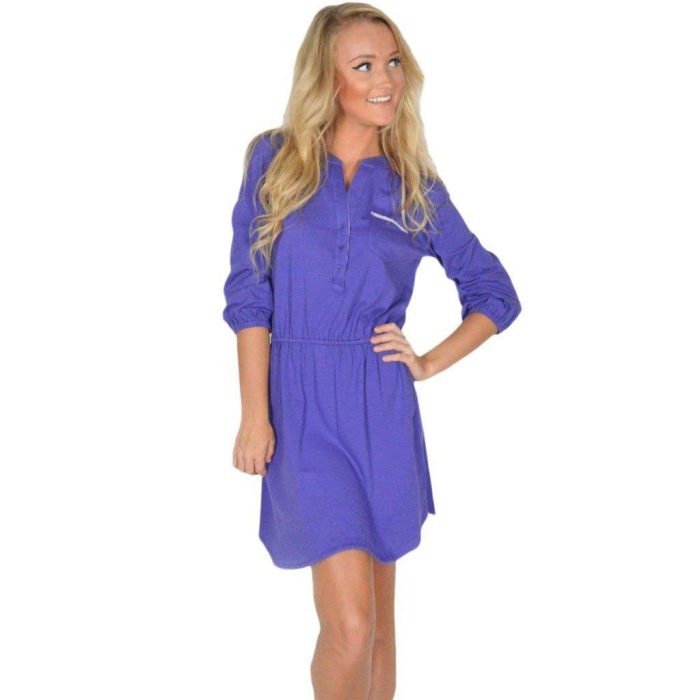The Virginia Jersey Dress in Purple by Lauren James