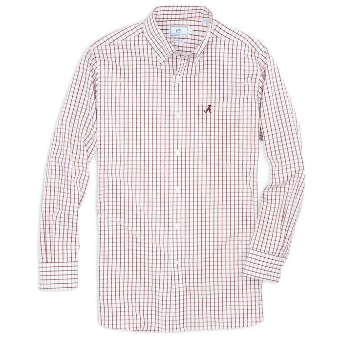 University of Alabama Gameday Tattersall Sport Shirt in Crimson by Southern Tide