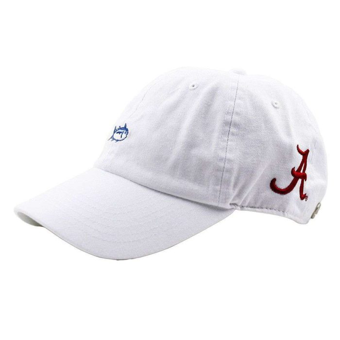 University of Alabama Mini Skipjack Hat in White by Southern Tide