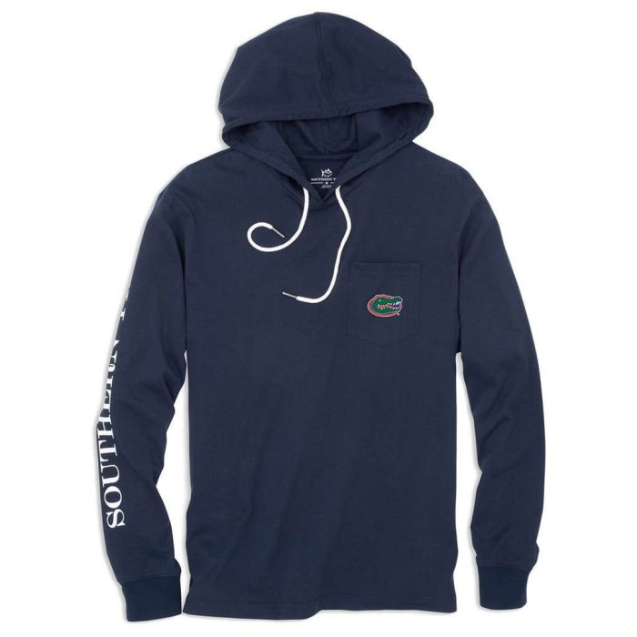 University of Florida Long Sleeve Gameday Hoodie Tee in Navy by Southern Tide