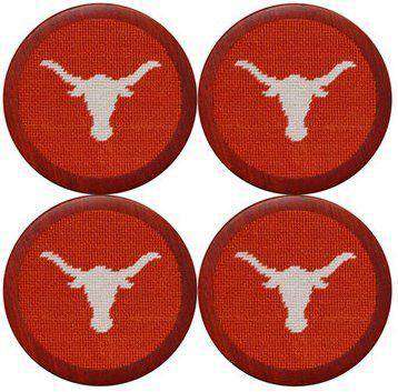 University of Texas Needlepoint Coasters in Burnt Orange by Smathers & Branson