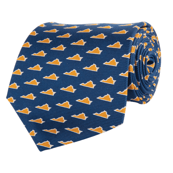 Virginia Charlottesville Gameday Tie in Navy by State Traditions and Southern Proper
