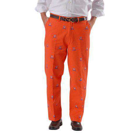 Virginia Stadium Pant in Orange by Pennington & Bailes