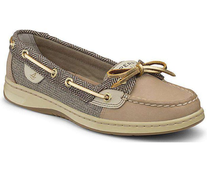 Women's Angelfish Boat Shoe in Linen Herirngbone by Sperry
