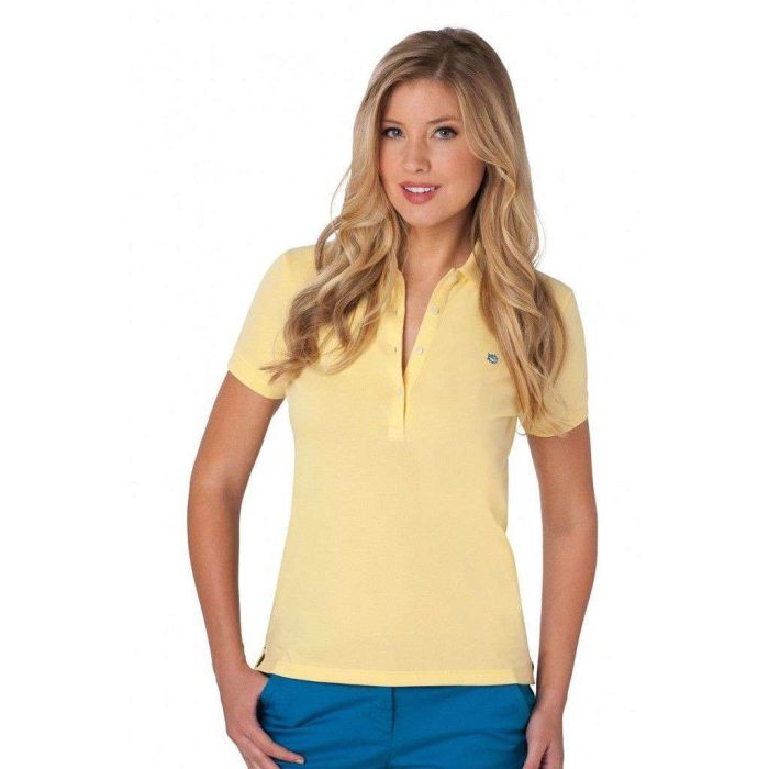 Women's 4 Button Polo in Pineapple by Southern Tide