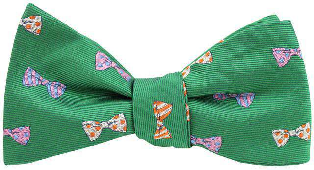 Woven Bow Tie Pattern Bow Tie in Green by Southern Proper