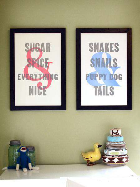 What Folks Are Made Of in Snakes and Snails Hand Pressed Print by The Old Try