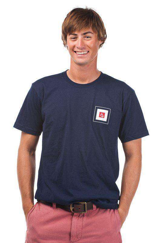 Whiskey Flag Tee Shirt in Navy by Anchored Style