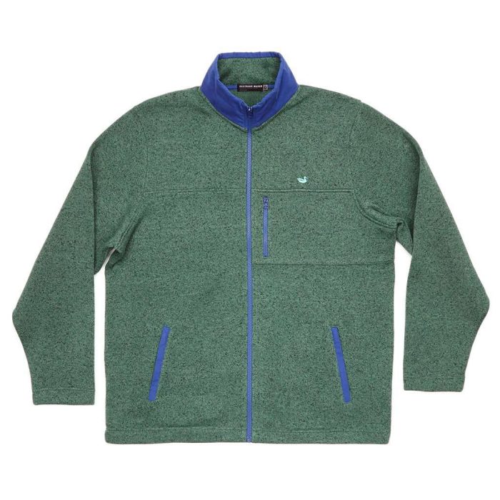 Woodford Full Zip Jacket in Dark Green by Southern Marsh