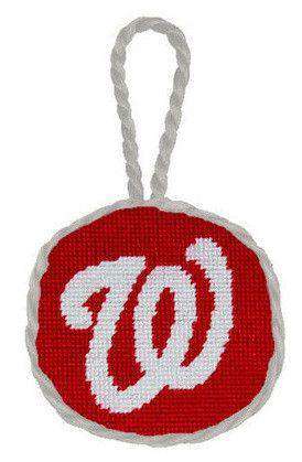 Washington Nationals Needlepoint Christmas Ornament in Red by Smathers & Branson