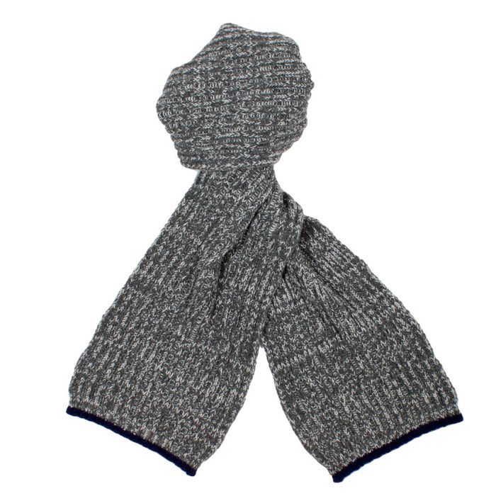 Wool Scarf in Grey and Pearl by Barbour