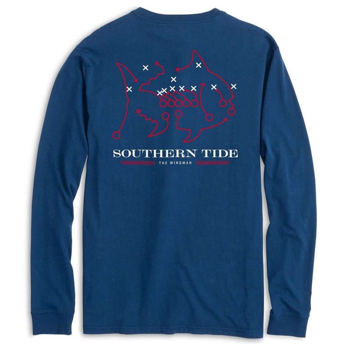 Wingman Skipjack Long Sleeve T-Shirt in Yacht Blue by Southern Tide