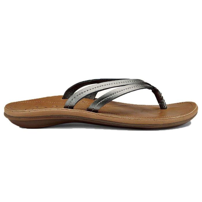 Women's U'I Sandal in Pewter Black & Sahara Brown by Olukai