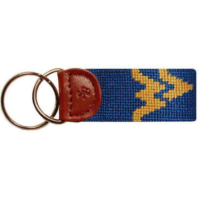 West Virginia Needlepoint Key Fob in Navy by Smathers & Branson